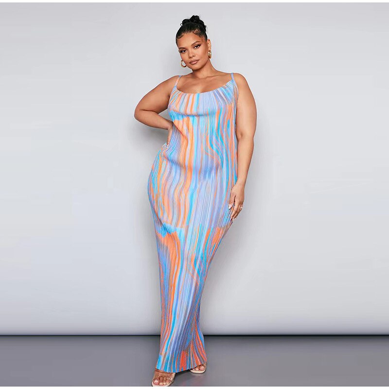 Heidi-Mode | Bedruckte Gefaltete Sling Sommerkleider