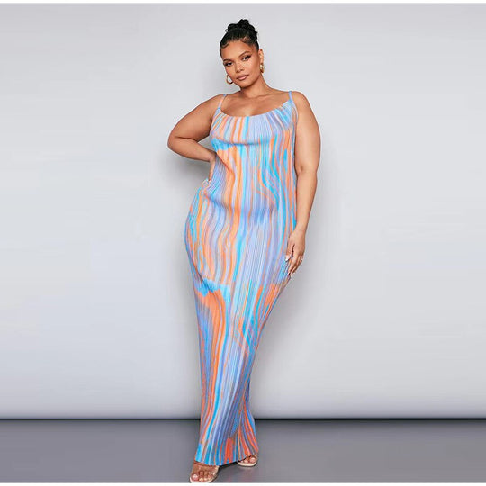 Heidi-Mode | Bedruckte Gefaltete Sling Sommerkleider