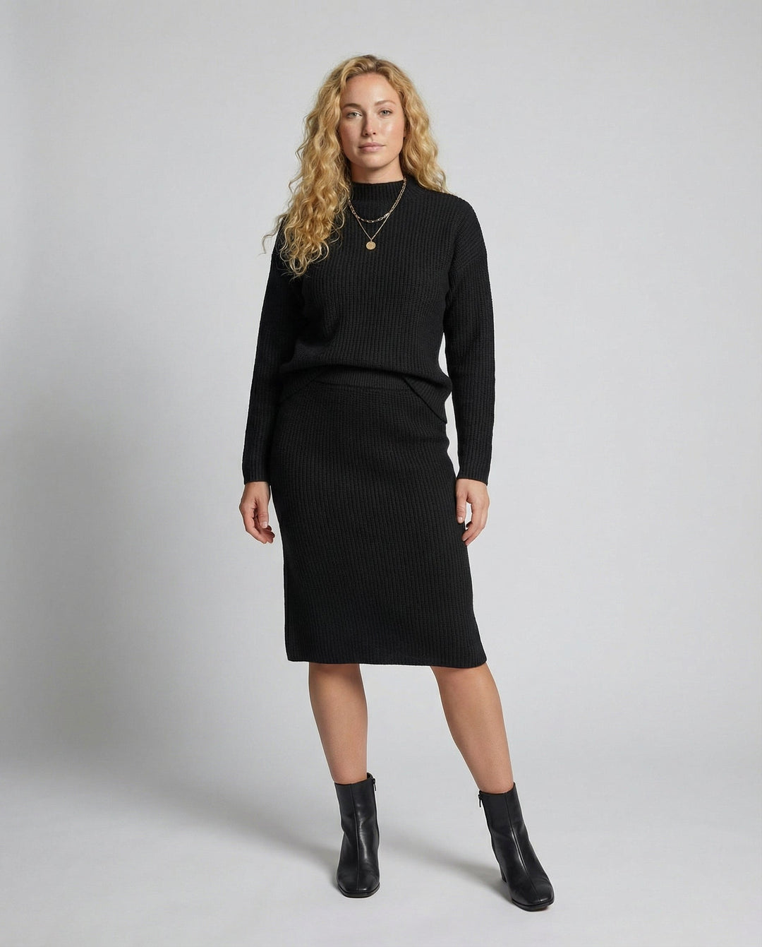 2-teiliges Damen Set aus Pullover und Rock | Heidi-Mode