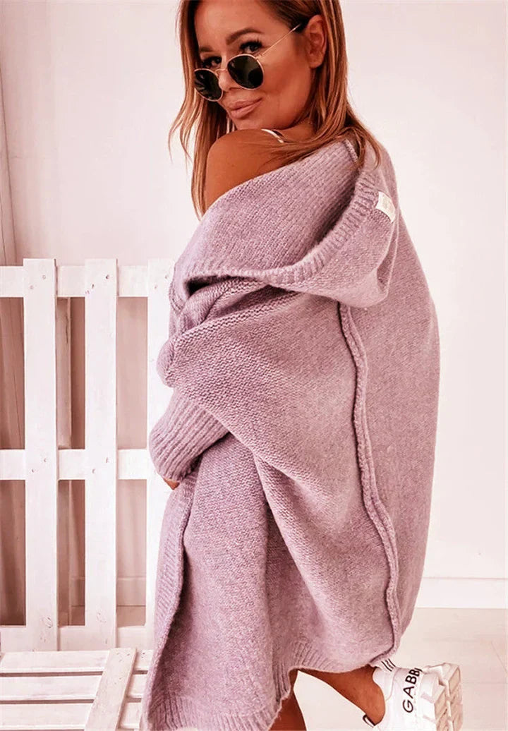 Heidi-Mode | Superweiche Gestrickte Strickjacke mit Taschen und Kapuze für Damen