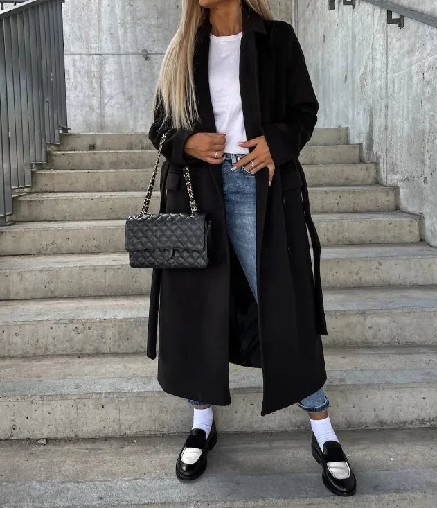 Heidi-Mode | Eleganter Gesteppter Wintermantel mit Gürtel