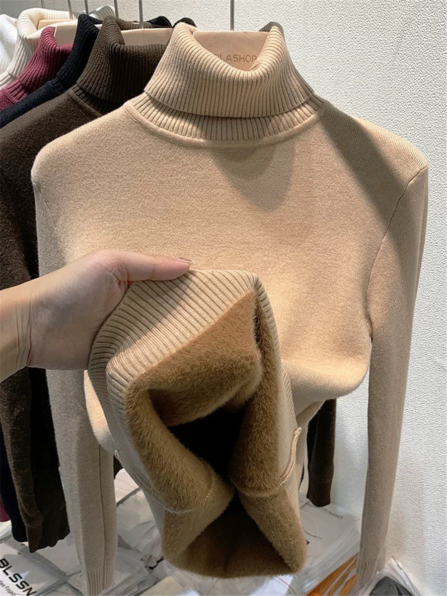 Elegante Pullover mit vollem Ärmeln und hohem Kragen