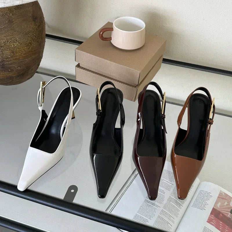 Heidi-Mode | Eilyken Straße Stil Sexy Spitz Zehen Metall Schnalle Riemen Frauen Pumps Stripper Sandalen Slingback High Heels Schuhe