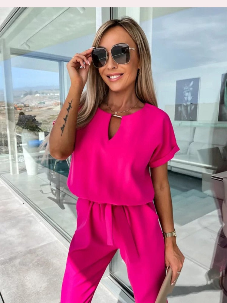 Heidi-Mode | Elegante Festlicher Kurzarm Damen Overall für Sommer