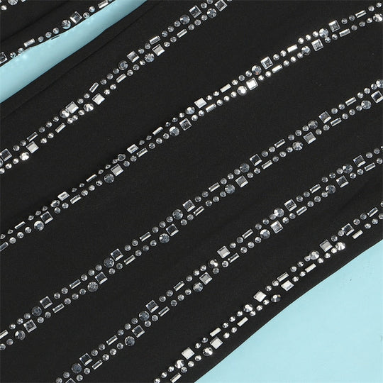 Heidi-Mode | Diamanten Netz Rückenfreies Schlaghose Overall