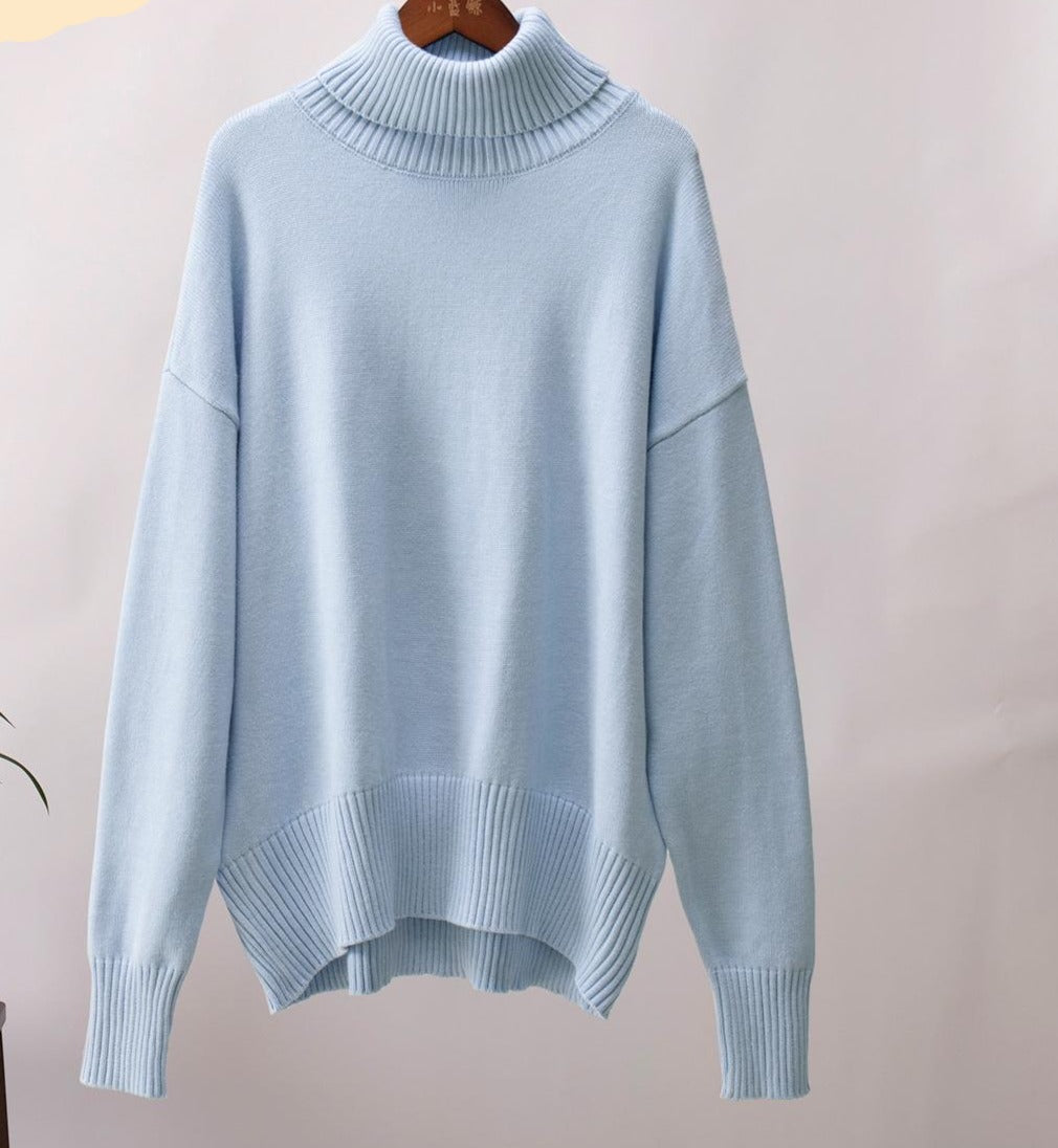 Elegante Pullover mit langen Ärmeln und hohem Kragen