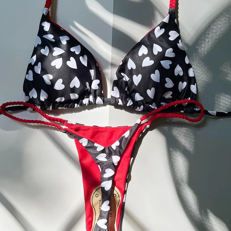 Heidi-Mode | Bademode Frauen Sexy Brasilianisches Bikini Set Slip Hohe Taille Badeanzug Leopard Print Zu Teilen Strandbekleidung Badehosen
