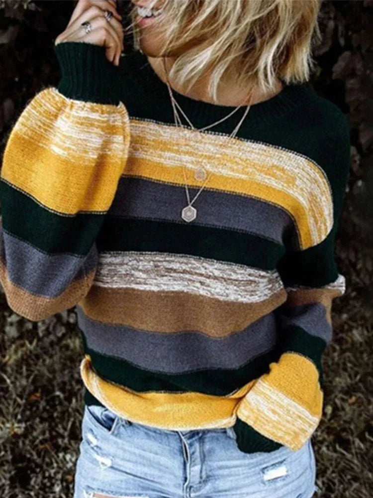 Gestreifter Strickpullover