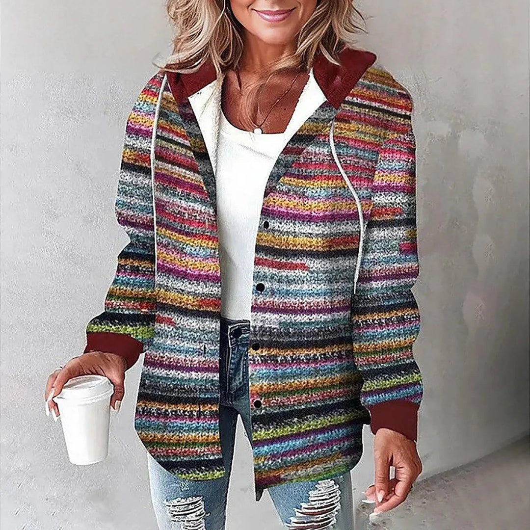 Heidi-Mode | Damen Karo Button-Up Jacke