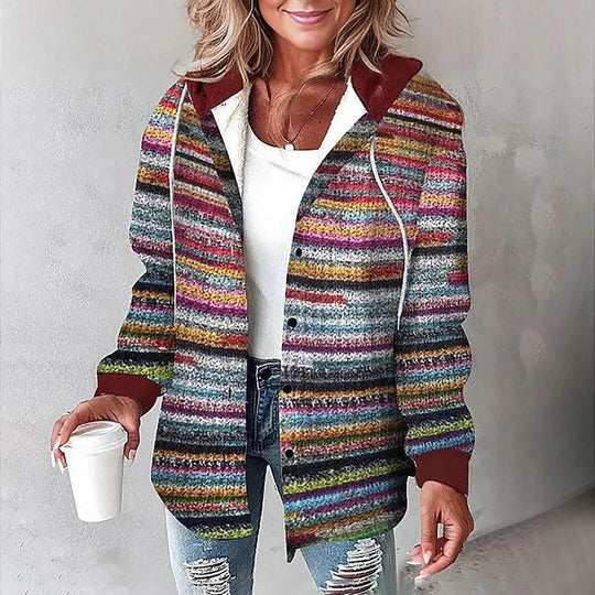 Heidi-Mode | Damen Karo Button-Up Jacke