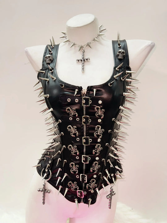 Heidi-Mode | Skull Tank Zum Top Rivets Tank Zum Top Harajuku Mode Cross Tank Zum Top Y2K Kleidung Y2K Crop Zum Top Gothische Kleidung Gothische Tank Zum Top