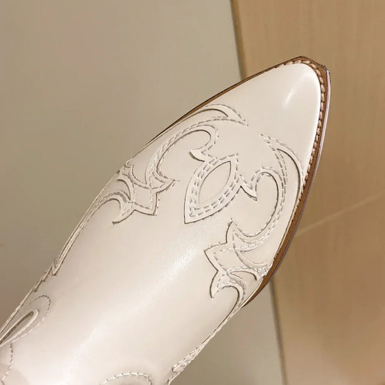 Heidi-Mode | Luxuriöse Cream Cowboy Party Stiefel