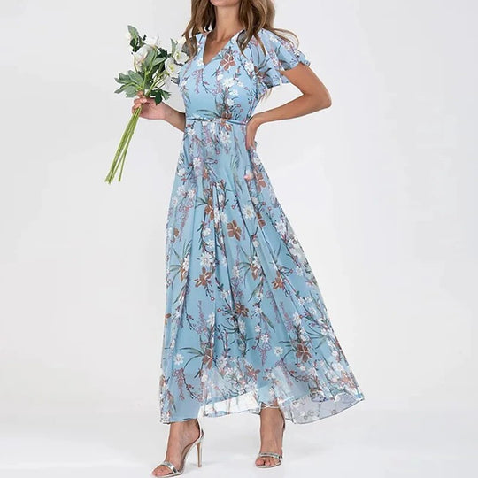 Heidi - Langes Sommerkleid mit Blumenmuster