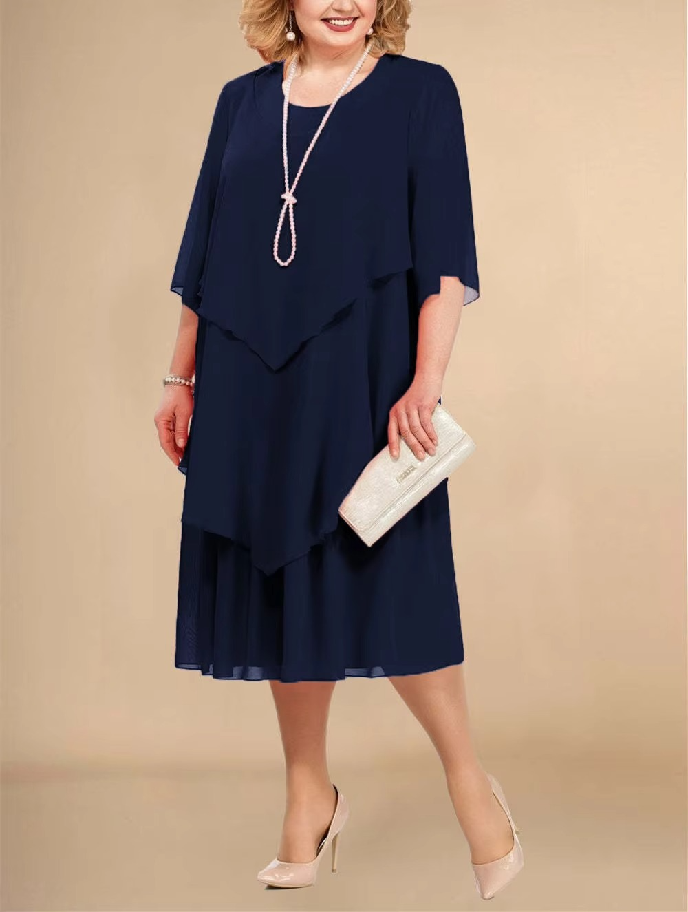 Heidi-Mode | Elegantes Chiffonkleid mit Lagen-Look