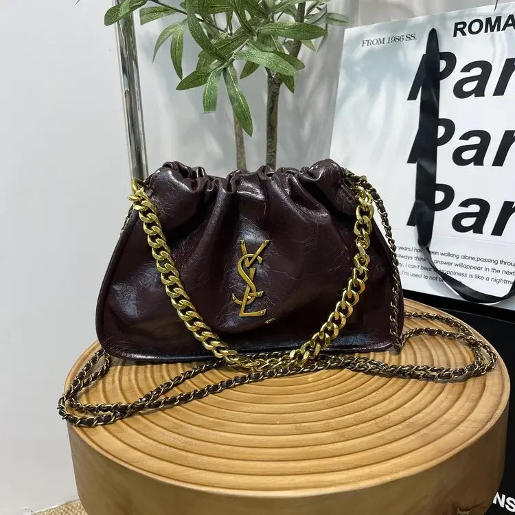 Heidi-Mode | Moderne und Trendige Damen-Crossover-Tasche, Klassisches Pu-Leder, Damenschultertasche, Einfache Kette, Quadratisches Portemonnaie