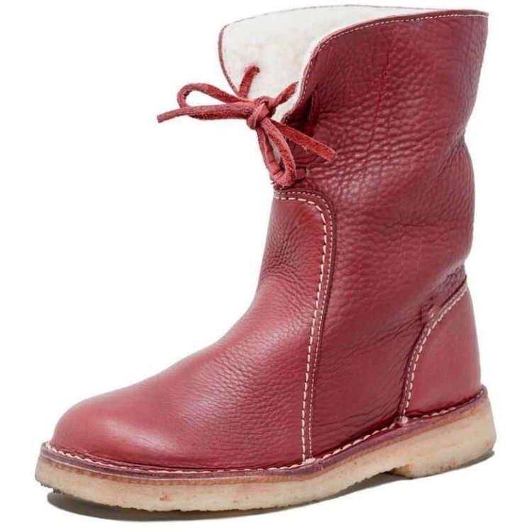 Heidi-Mode | Wasserdichte Lederstiefel mit warmem Wollfutter