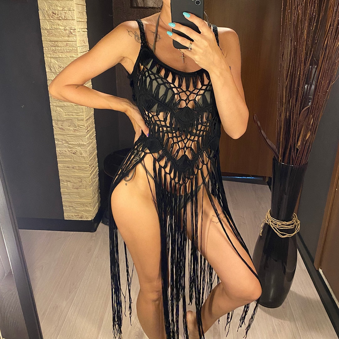 Heidi-Mode | Stricklange Quasten Cover Ups