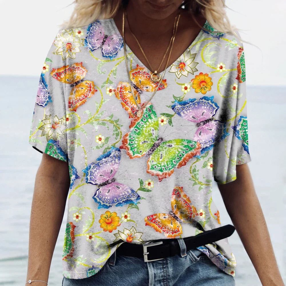 Heidi-Mode | Shirt mit Schmetterlingsblume