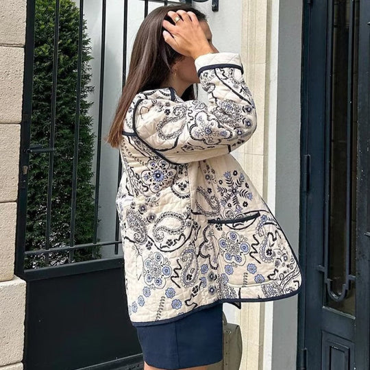 mit Paisley-Muster und Kontrastborte - Ashley