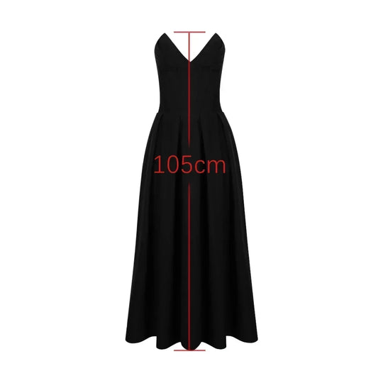 Heidi-Mode | Schwarz Elegante Hochzeitsveranstaltungen Kleid Sexy Strapless Korsett Kleid Midi Weihnachtsfeierkleider für Frauen Kleidung