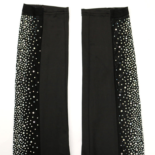 Heidi-Mode | Funkelndes Kristall Crop Top & Mesh Leggings Satzs