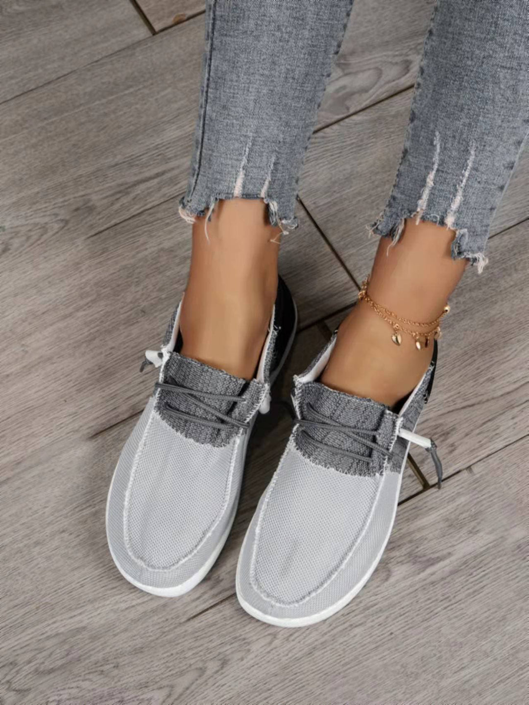 Heidi-Mode | Hüttenschuhe Atmungsaktives Mesh Leichtgewicht Gummisohle Slip-On Komfort