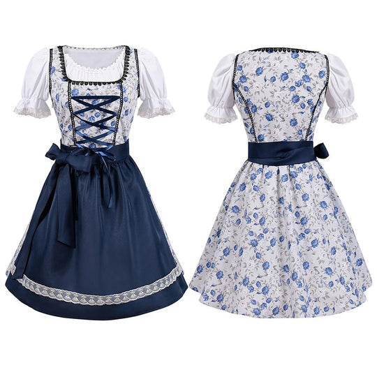 Heidi-Mode | Kurzärmelig Spitze Oktoberfest Kleid mit Schürze