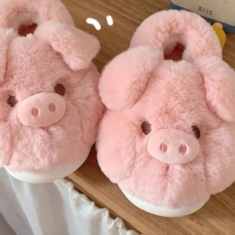 Heidi-Mode | Flauschige Schwein Hausschuhe