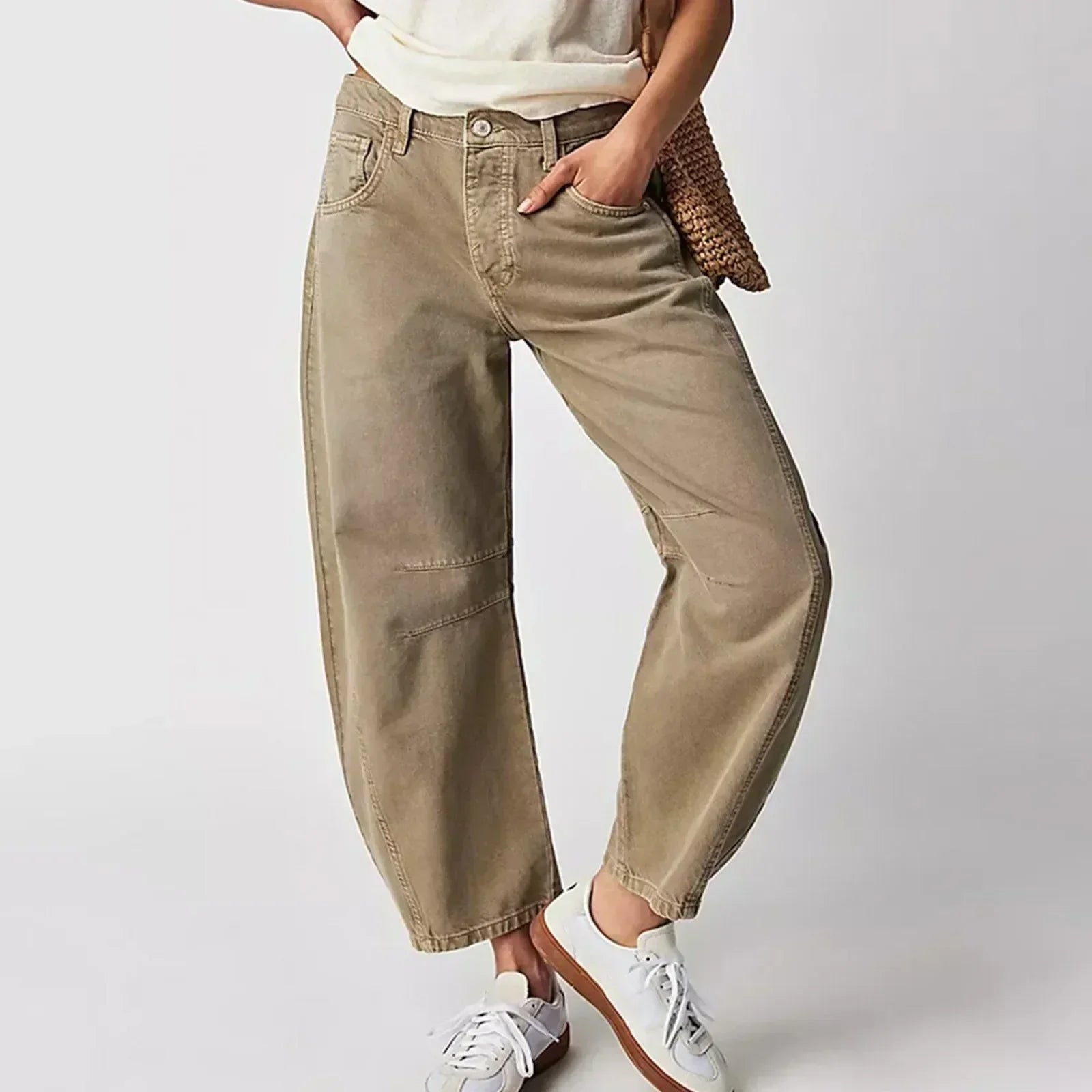 Heidi-Mode | Damen Trendy Weite-Bein Hose Denim