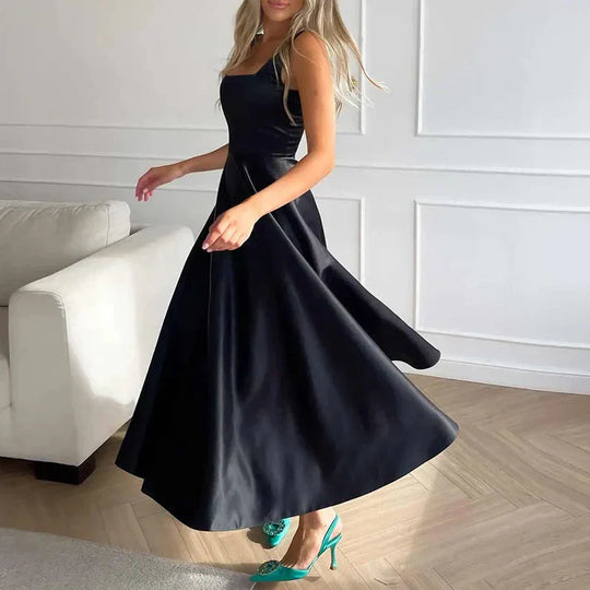 Heidi-Mode | Modernes Ärmelloses Maxikleid mit Hoher Taille für Frauen