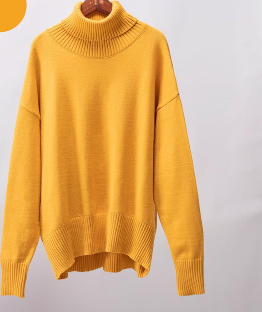 Elegante Pullover mit langen Ärmeln und hohem Kragen