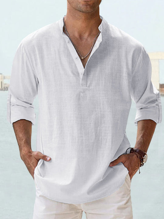 Heidi-Mode | Glattes Lässiges Leinen Overshirt
