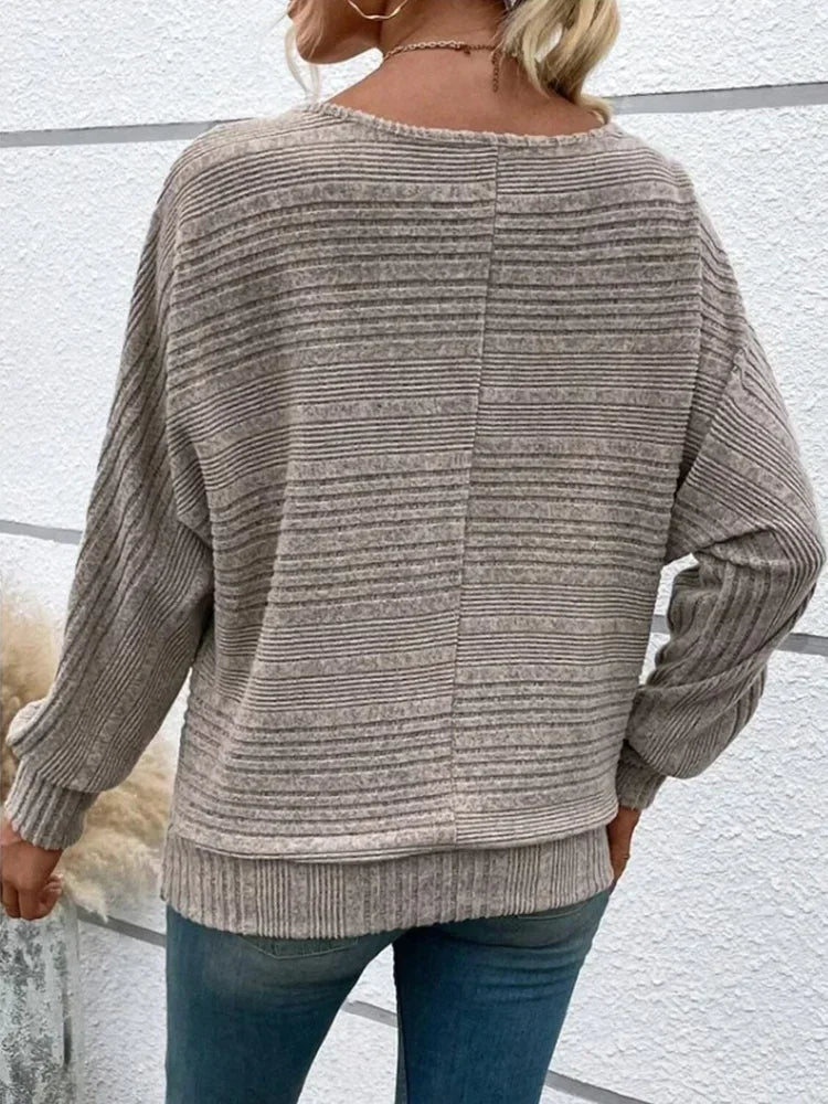 Heidi-Mode | Bequemer Gestreifter Pulli mit Weitem und Lässigem Schnitt