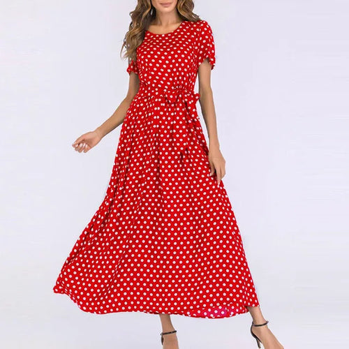 Rot mit Vintage-weißen Polka Dots