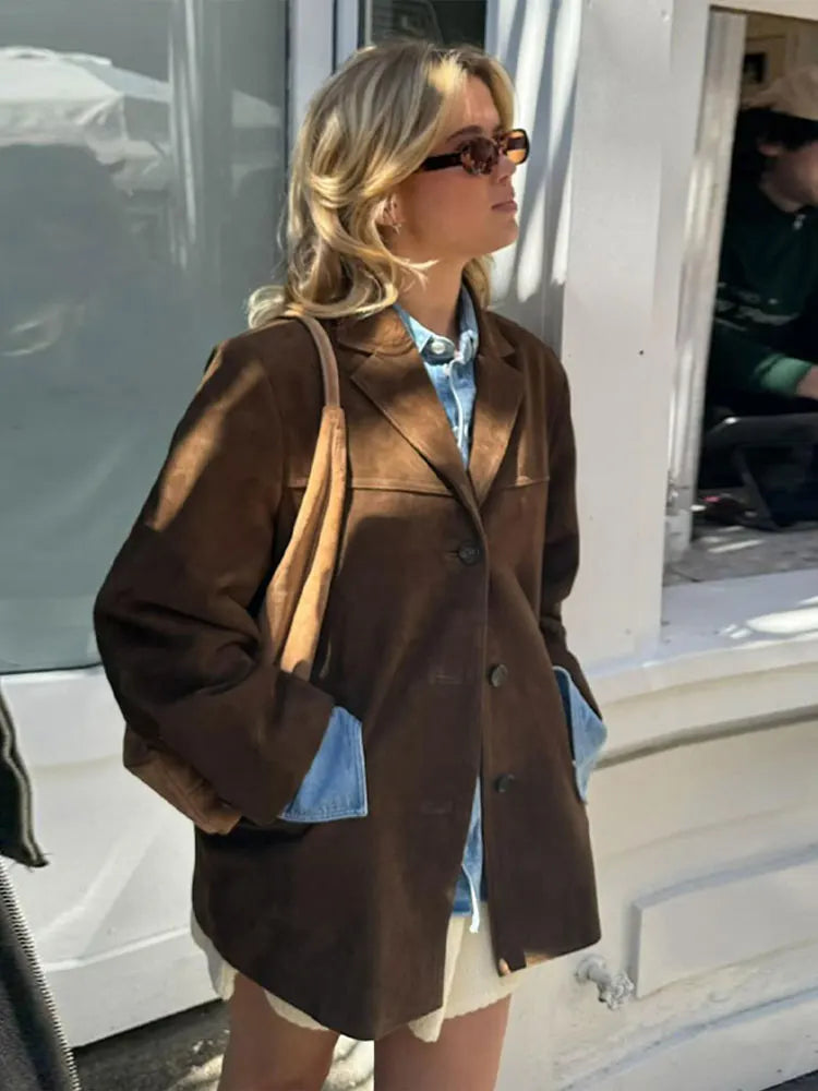 Heidi-Mode | Elegante Braune Wild jacke