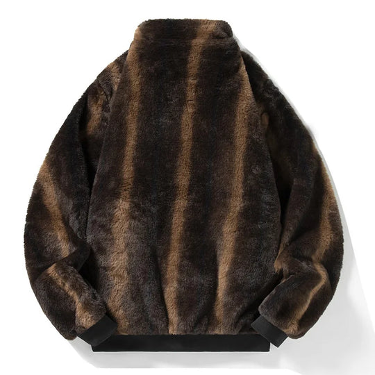 Heidi-Mode | Synthetischer Pelzmantel für Herren im Luxus-Stil