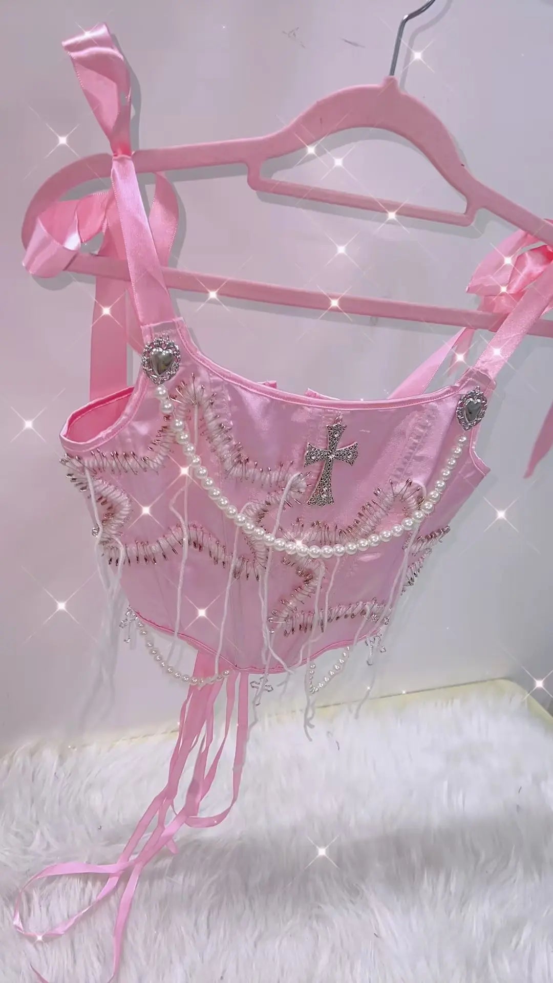 Heidi-Mode | Jahrgang Zur Spitzepe Fairy Grunge Halterneck Zur Spitzey2K Kleidung Y2K Crop Zur Spitze Goth Kleidung Y2K Zur Spitze Y2K Modey2K Mode Pink Zur Spitzepe Korsett Zur Spitzepe