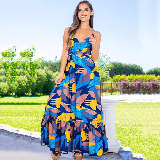 Heidi - Maxikleid mit tropischem Muster