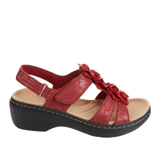 Heidi-Mode | Orthopädische Sandalen mit Schwarzen Blumen