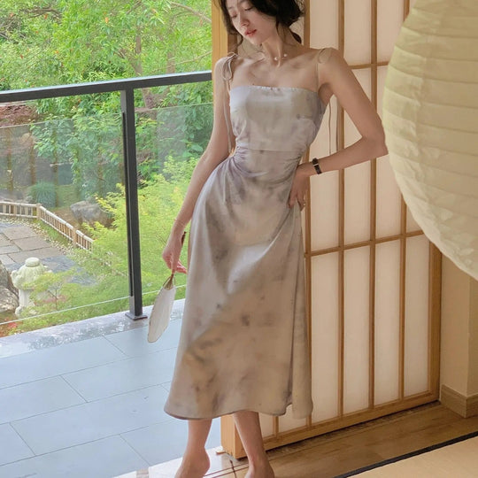 Heidi-Mode | Mittlere Länge Kleider Satin für Frauen