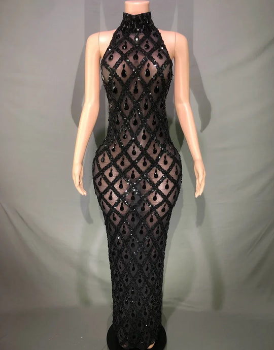 Heidi-Mode | Strass Netz Abend Ballkleid