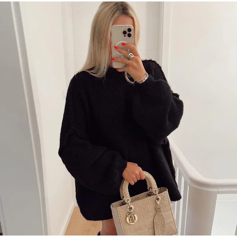 Heidi-Mode - Flauschiger Oversize Strickpullover