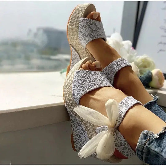 Heidi-Mode | Frauen Sandalen Schnürung Freizeit Frauen Wedges Absatz Frauen Sandalen Sommer Sandalen Fest Plattform Hohe Absätze Schuhe Frau