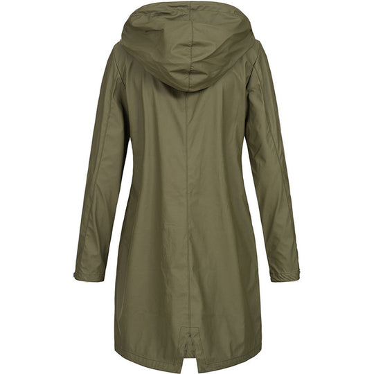 Heidi-Mode | Solide Regenjacke, Wasserdichter Outdoor-Mantel für Frauen, Perfekt für Herbst-/Winteraktivitäten