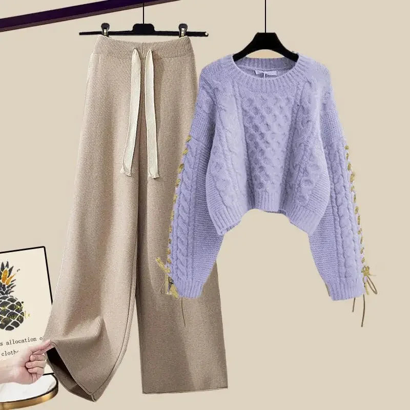Heidi-Mode | Zweiteiliges Set für Frauen mit Pulli und Weitem, Bequemen und Warmen Hosen