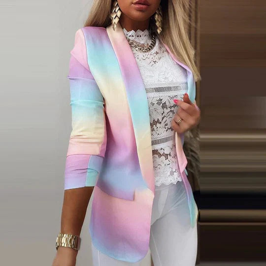 Heidi-Mode | Damen Langarm Tie Dye Blazer