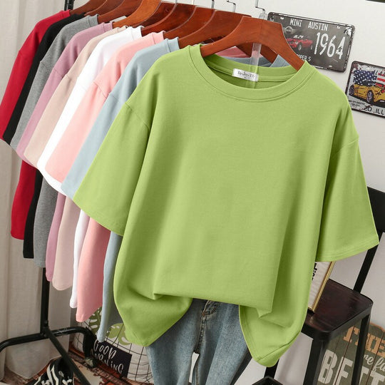 Heidi-Mode | Oversized Baumwoll-Basic-T-Shirt für Damen
