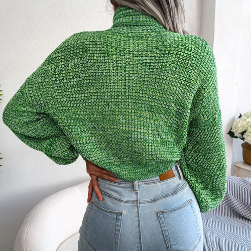 Lässiger gestrickter Rollkragenpullover für Damen