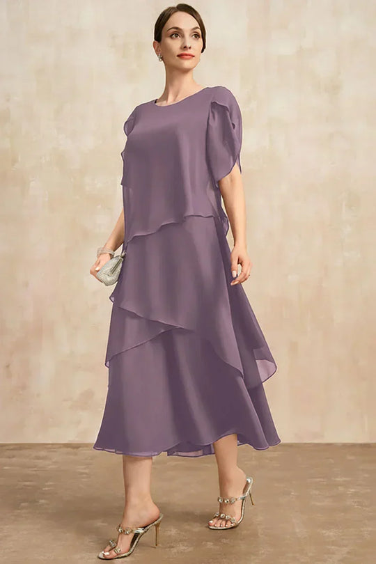 Heidi-Mode | Plus Size Gestuftes Midi Kleid