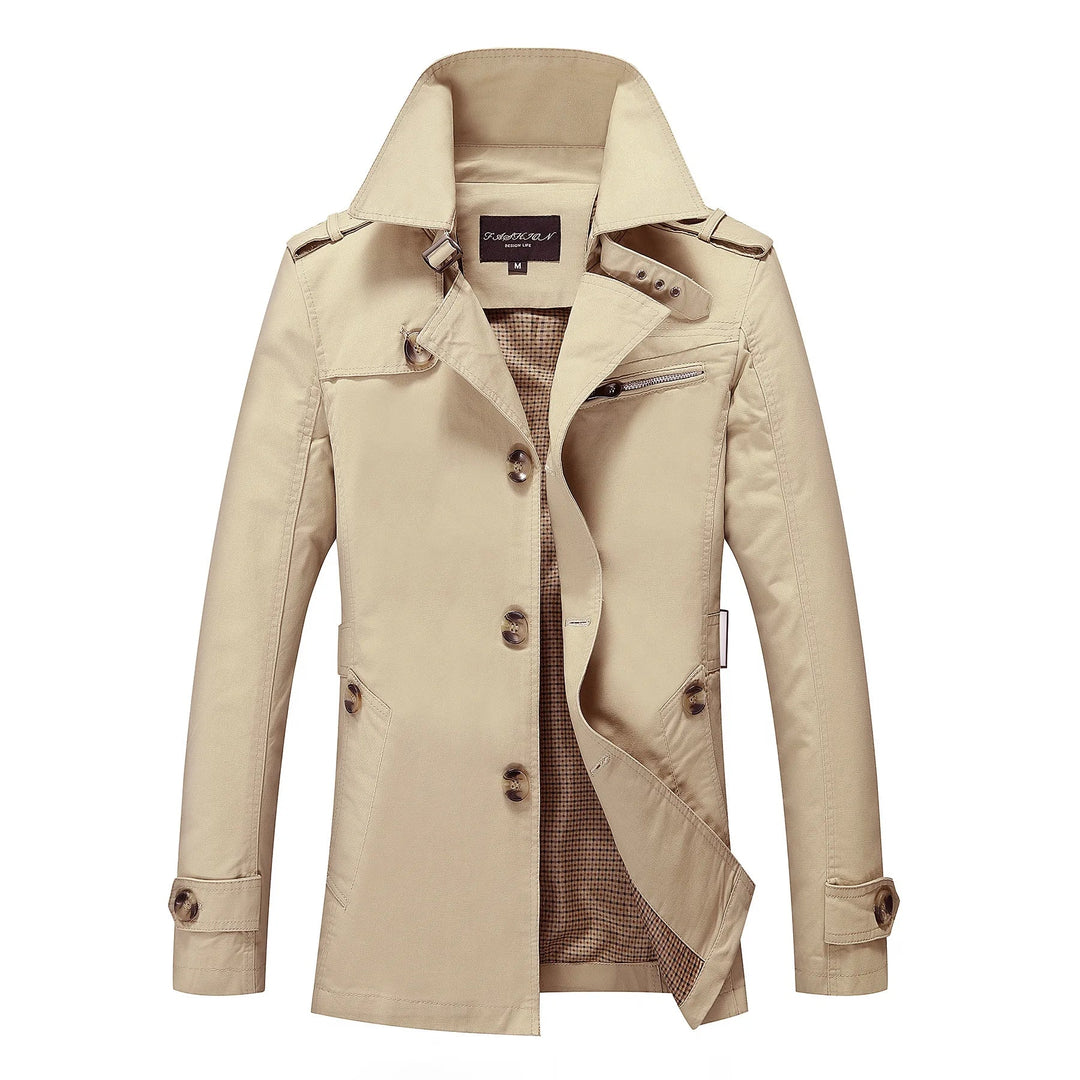 Heidi-Mode - Stylischer langer Herbst-Trenchcoat für Herren